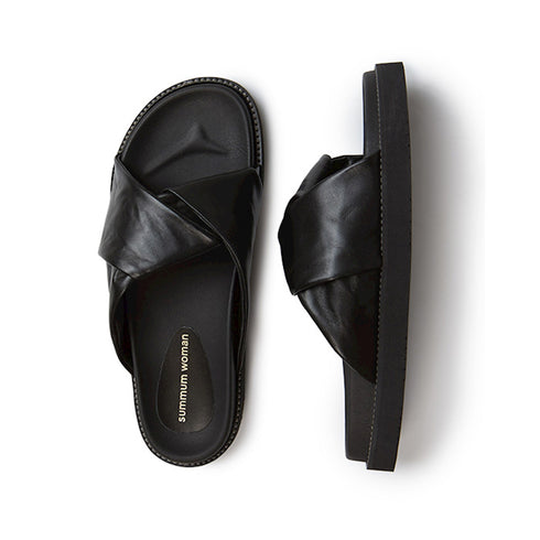 Summum, Ledersandale Japanese, schwarz