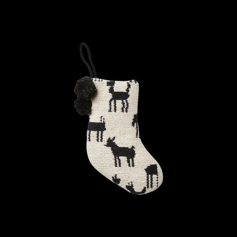 Affari of Sweden GUSTAV Weihnachtsstrumpf XS, Skandi Baumdeko, natur, schwarz