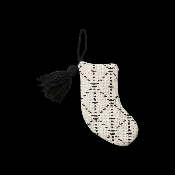 Affari of Sweden GUSTAV Weihnachtsstrumpf XS, Skandi Baumdeko, natur-schwarz