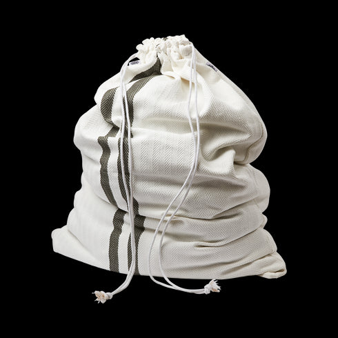 Affari of Sweden LINNEA Sack, Geschenkbeutel, S offwhite, grün, 29x22cm