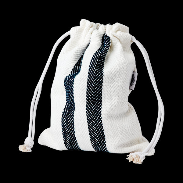 Affari of Sweden LINNEA Sack, Geschenkbeutel S offwhite, blau, 29x22cm