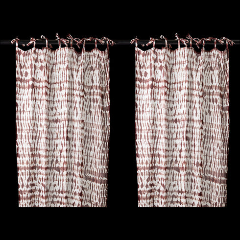 Affari of Sweden SHIBA Gardine Batik, 2-Pack, maronifarben