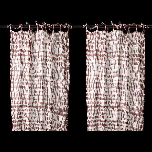Affari of Sweden SHIBA Gardine Batik, 2-Pack, maronifarben