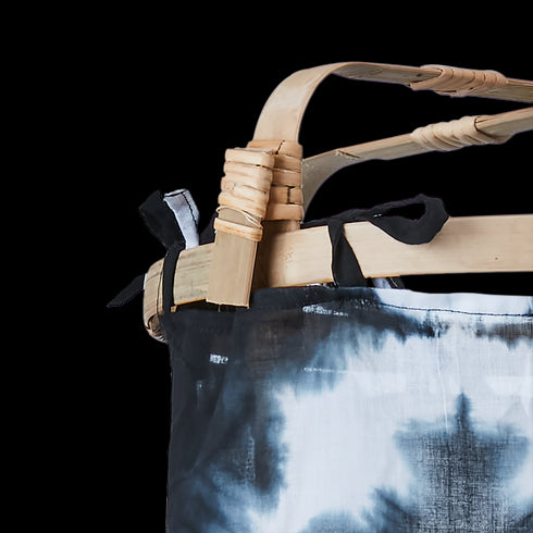 Affari of Sweden SHADE SHIBA textiler Lampenüberzug Batik XS, Boho Lampenschirm, schwarz/weiß