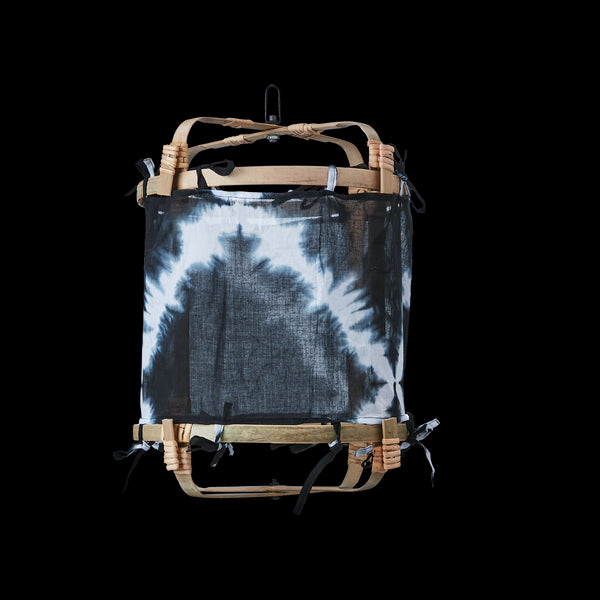 Affari of Sweden SHADE SHIBA textiler Lampenüberzug Batik XS, Boho Lampenschirm, schwarz/weiß