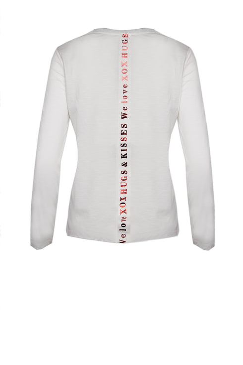 XOX Longsleeve T-Shirt Rundhals Ausschnitt, offwhite I believe in wonder - Fair Trade