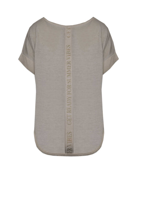 XOX T-Shirt U-Boot Ausschnitt überschnitten, sand - Fair Trade