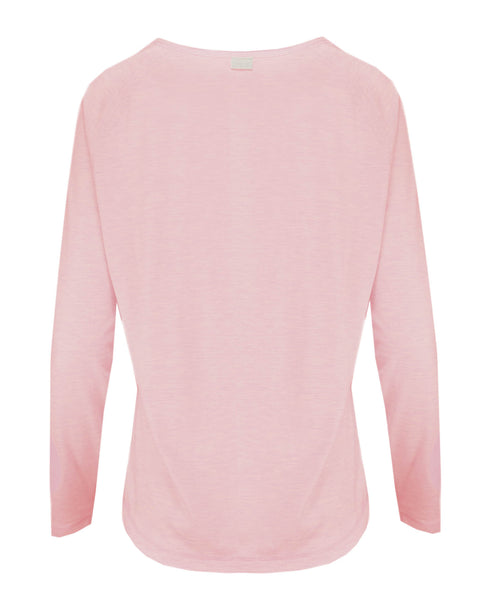 XOX Shirt Rundhals Ausschnitt, Longsleeve, rosé - Fair Trade