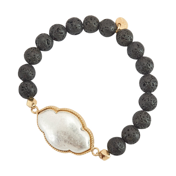 Lavastein-Perlenarmband, Vintage Touch