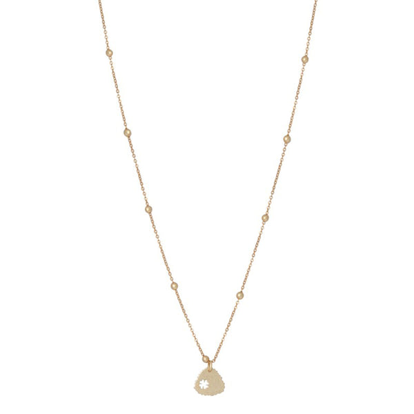 Zarte Halskette, LUCKY, Kleeblatt, gold, matt