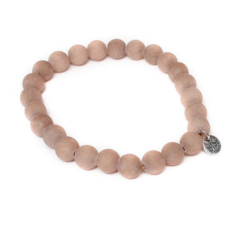 Perlenarmband, braun matt