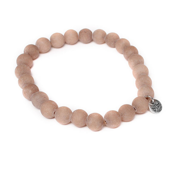 Perlenarmband, braun matt