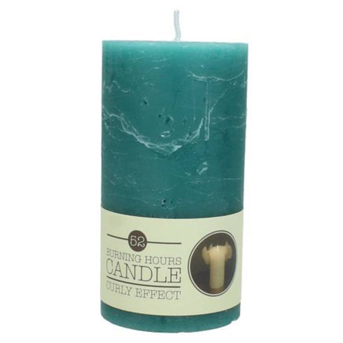 Stumpenkerze rustikal, Vintage, petrol, 13cm