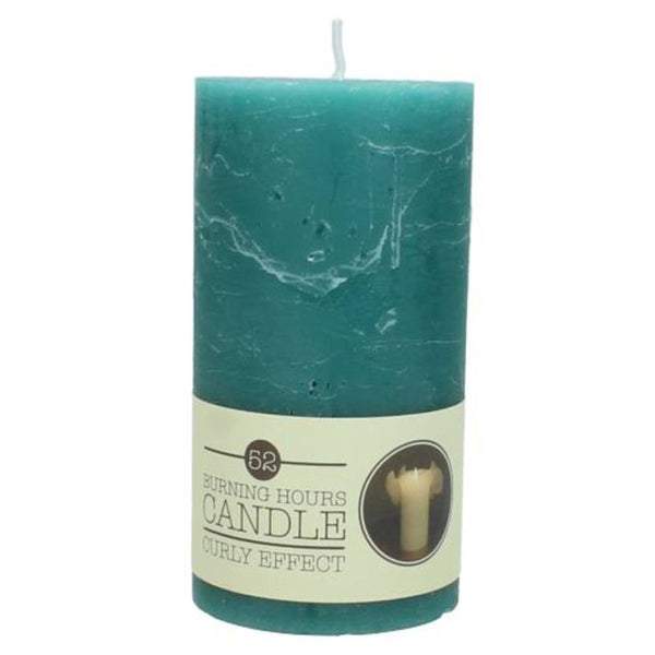 Stumpenkerze rustikal, Vintage, petrol, 13cm