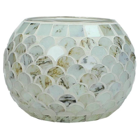 Mosaik Windlicht / Dekoobjekt, Boho, 11cm, beige