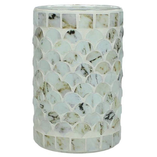 Mosaik Windlicht / Dekoobjekt, Boho, 15cm, beige