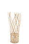 Boho Bambus Windlicht, Dekoglas D13x13x43cm