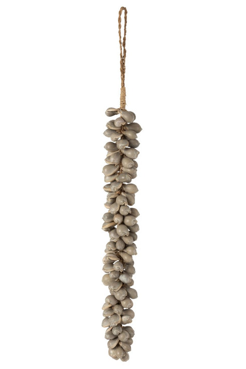 Boho Hängedeko Muscheln Ibiza, grau 45cm