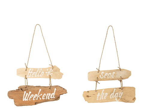 Hängedeko Boho, Wanddeko Treibholz, natur-weiß