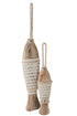 Boho Hängedeko, Wanddeko Beach, Deko Fische 2er-Set, natur-weiß