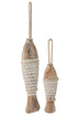 Boho Hängedeko, Wanddeko Beach, Deko Fische 2er-Set, natur-weiß