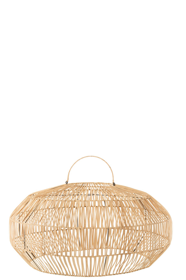 Boho Lampenschirm Ellipse Rattan, D: 57 H: 41 cm, natur