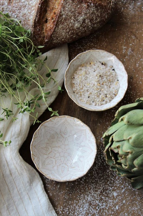 Majas Cottage, Boho Dekoschale, Snackschale Mandala, vintage weiß, mini