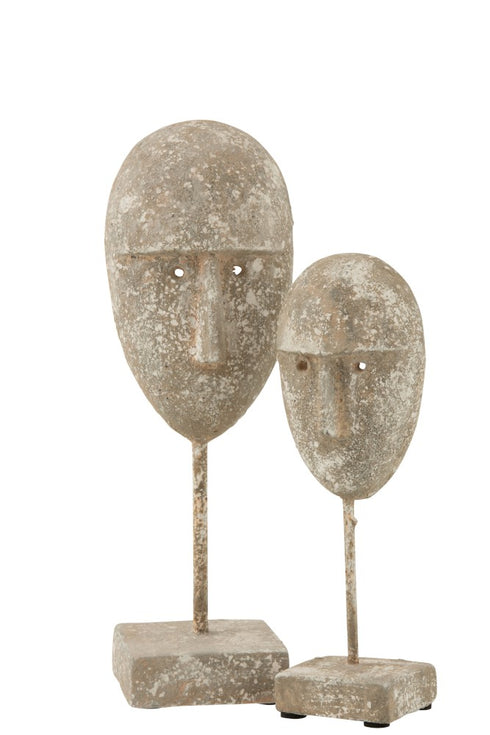 Dekofigur Gesicht handmade, groß, grau