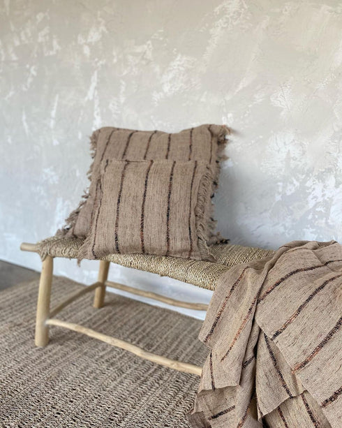 Bazar Bizar, my Gee Boho Kissen, beige-schwarz, 40x40