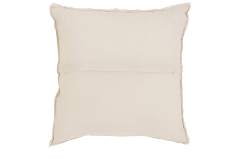 Boho Dekokissen Baumwolle Leinen samtig mit kurzem Rand offwhite, 45x45cm