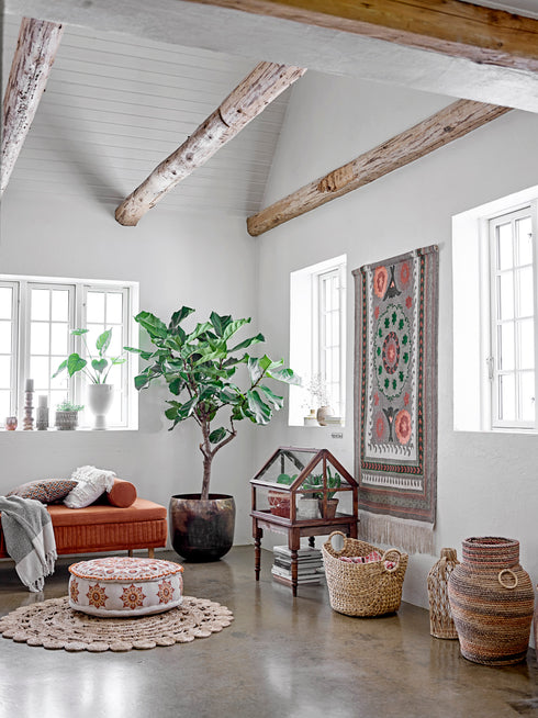 Bloomingville Decke, Plaid recycling cotton, natur-dunkelgrau SECONDLOVE