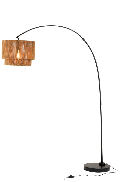 Stehlampe Skandi, Lampenschirm Pflanzenfaser