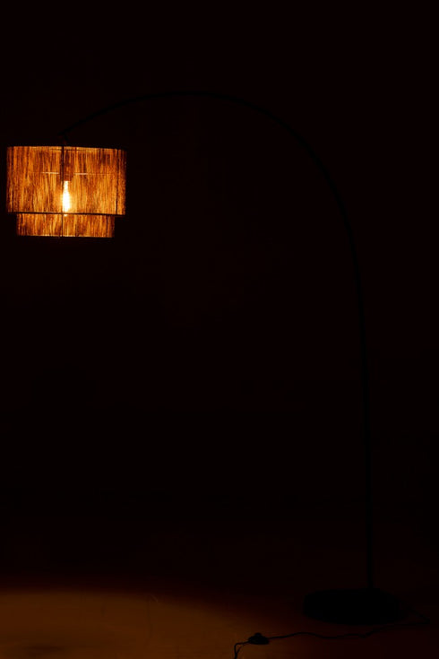 Stehlampe Skandi, Lampenschirm Pflanzenfaser