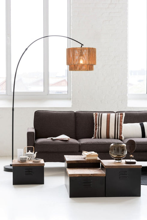 Stehlampe Skandi, Lampenschirm Pflanzenfaser