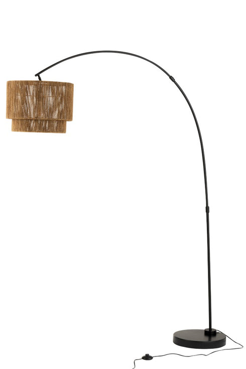 Stehlampe Skandi, Lampenschirm Pflanzenfaser