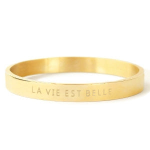 Boho Armreif "LA VIE EST BELLE", gold