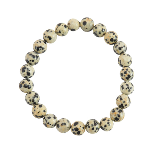 Edelsteinarmband, Dalmatian Jasper frosted 6mm