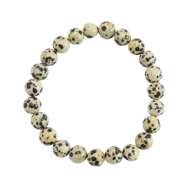 Edelsteinarmband, Dalmatian Jasper frosted 6mm