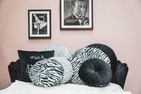 Samtkissen Fuck perfekt, Dekokissen 45x45cm inkl. Füllung