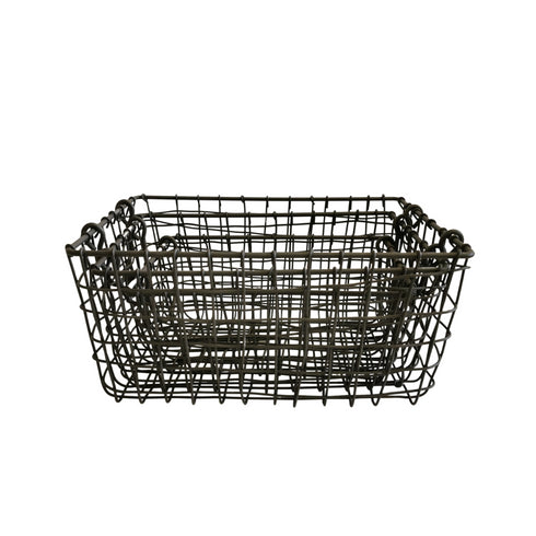 Draht Körbe Scandi, Shabby Chic Aufbewahrungskörbe mit Henkeln, 3er-Set