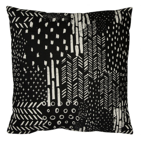 Sofakissen Ethno, Dekokissen Tribal, schwarz-weiss, 50x50cm