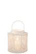 Boho Laterne, Windlicht Shabby klein, weiß