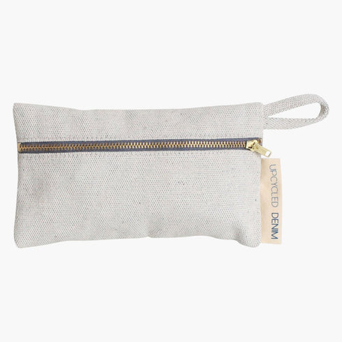 Travel bag, Aufbewahrungstasche, Pencil case, Mäppchen, cream, upcycled denim, Secondlove