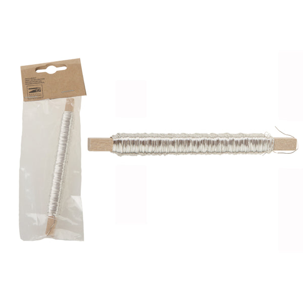 Holzwickeldraht, Bindedraht, Basteldraht, Gartendraht, Bindedraht auf Spule verzinkt, silber, 50g