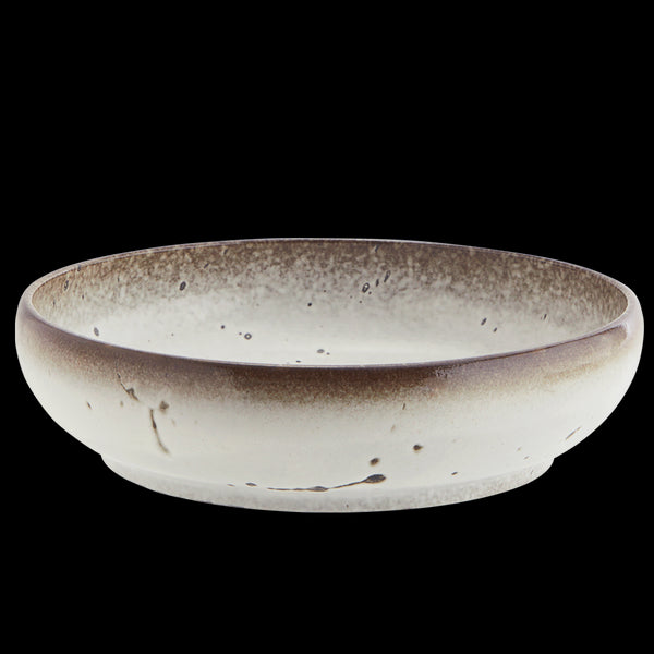 Madam Stoltz Salatschüssel, Dekoschale Skandi, weiß-braun D:28cm