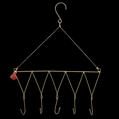 Madam Stoltz Wandbehang Eisen, Schmuckaufbewahrung, gold