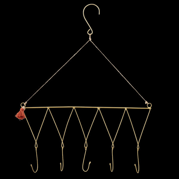 Madam Stoltz Wandbehang Eisen, Schmuckaufbewahrung, gold