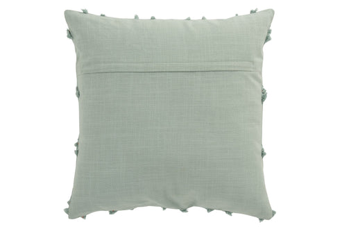 Romantisches Dekokissen mit Fransen, mint 45x45cm