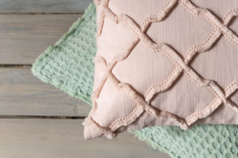 Romantisches Dekokissen mit Fransen, rose 45x45cm