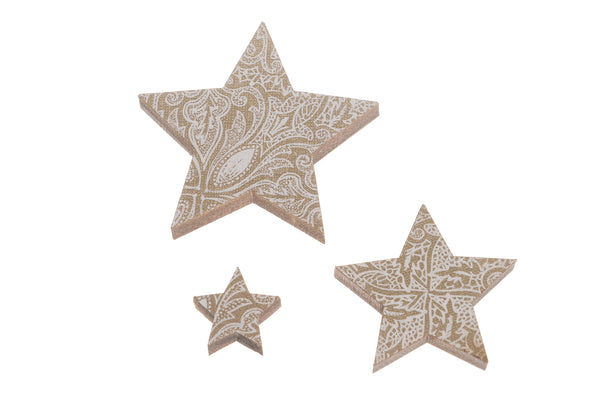 Deko Streu, Holz, Sterne, 18Stk.